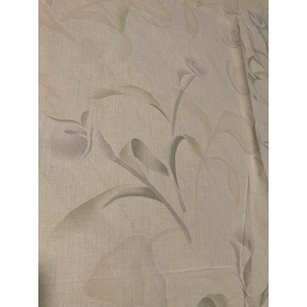 vintage Lily of the Valley flat Top Sheet Wamsutta Floral Flower Beige